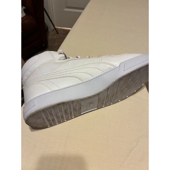 Puma SoftFoam High Top Sneakers White Leather Men’s 11.5 EU 45 Athletic Shoes